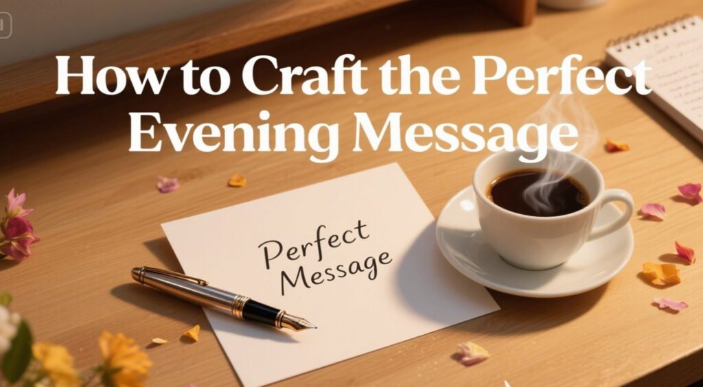 A flat lay of crafting supplies with the text "How to Craft the Perfect Evening Message," for a guide on writing love notes.
